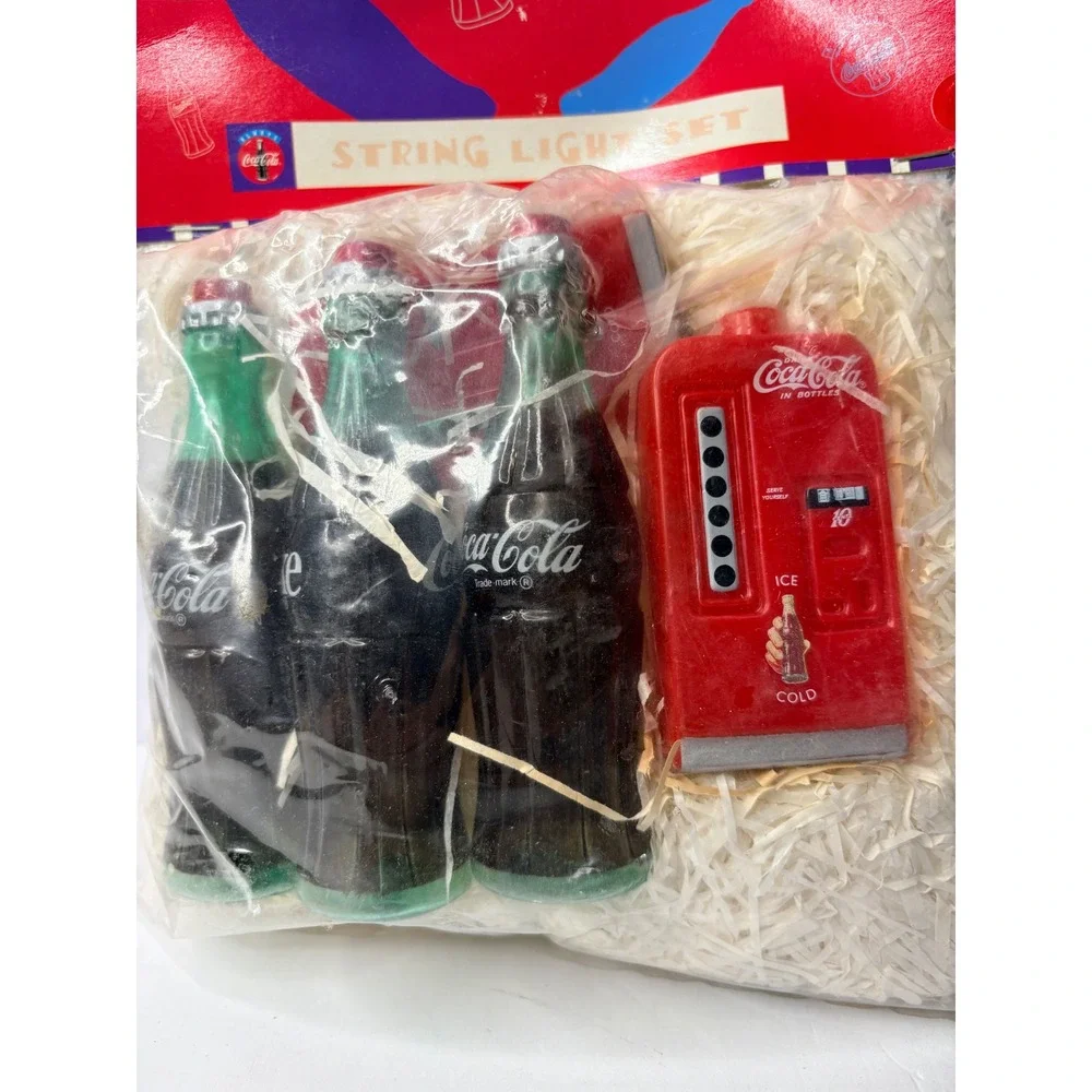 Vintage 1996 Coca-Cola String Light Set 14ft 10 Lights‎ Bottles Vending Machines